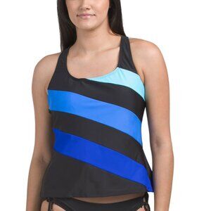 REEBOK Blue Racer Back Tankini Top
